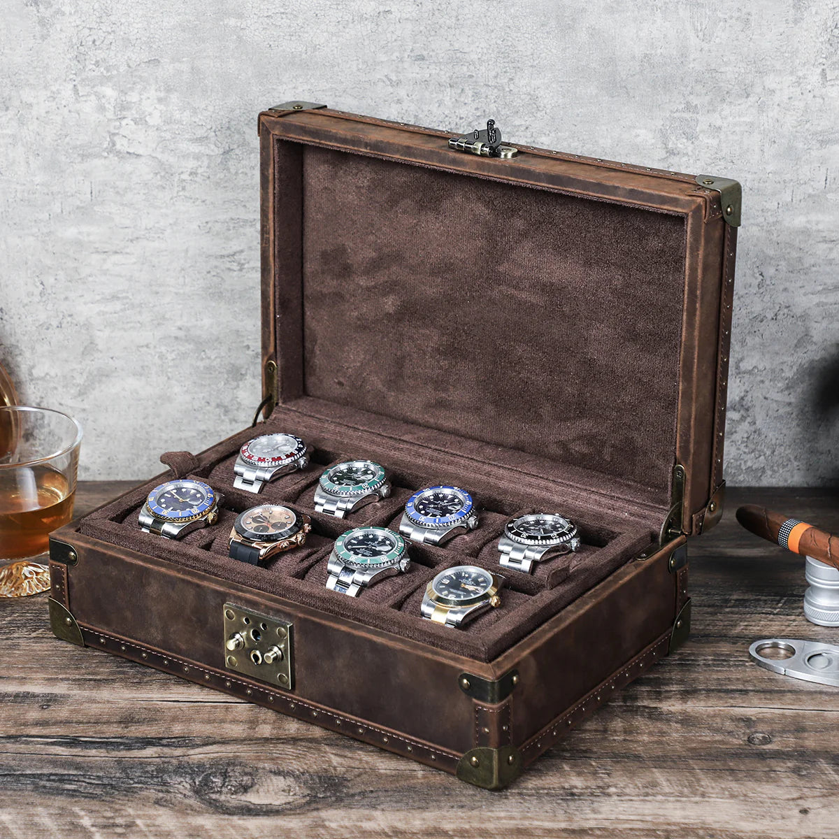 Watch case for 8 watches